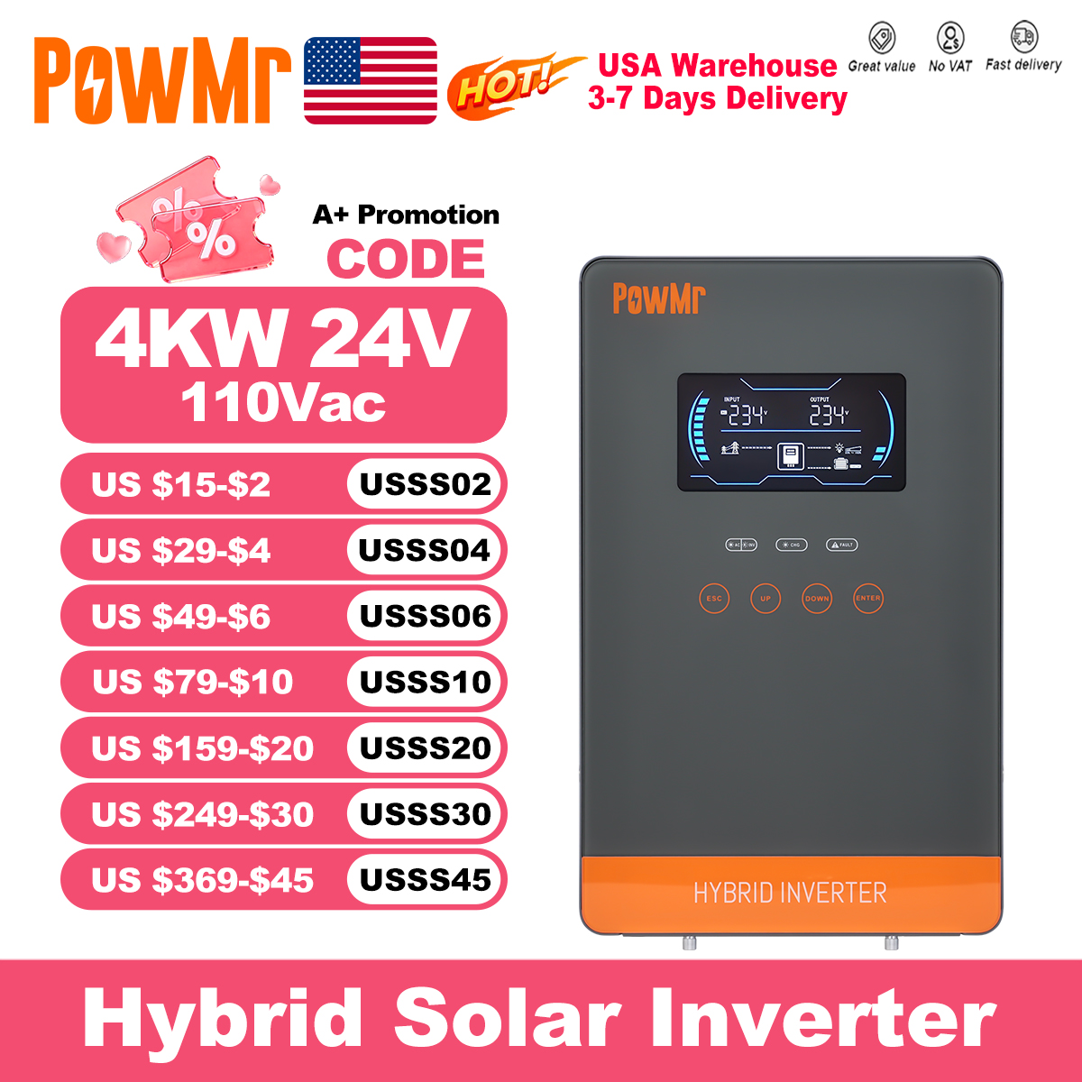 Flexible Solar Panel - PowMr 4KW 110Vac 120Vac Off Grid