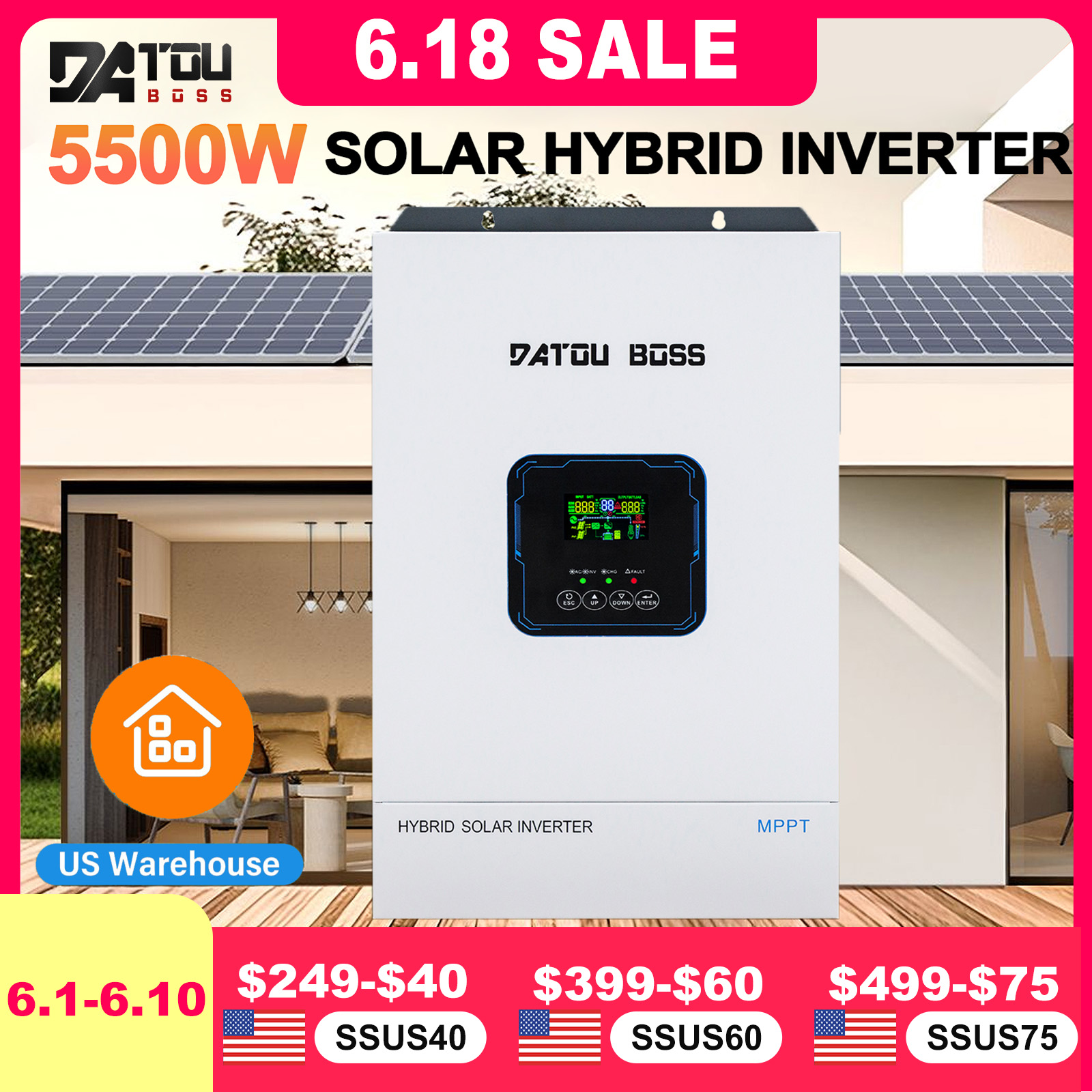 DATOUBOSS 48V 8500W MPPT Hybri - مراجعة Flexible Solar Panel وسعره