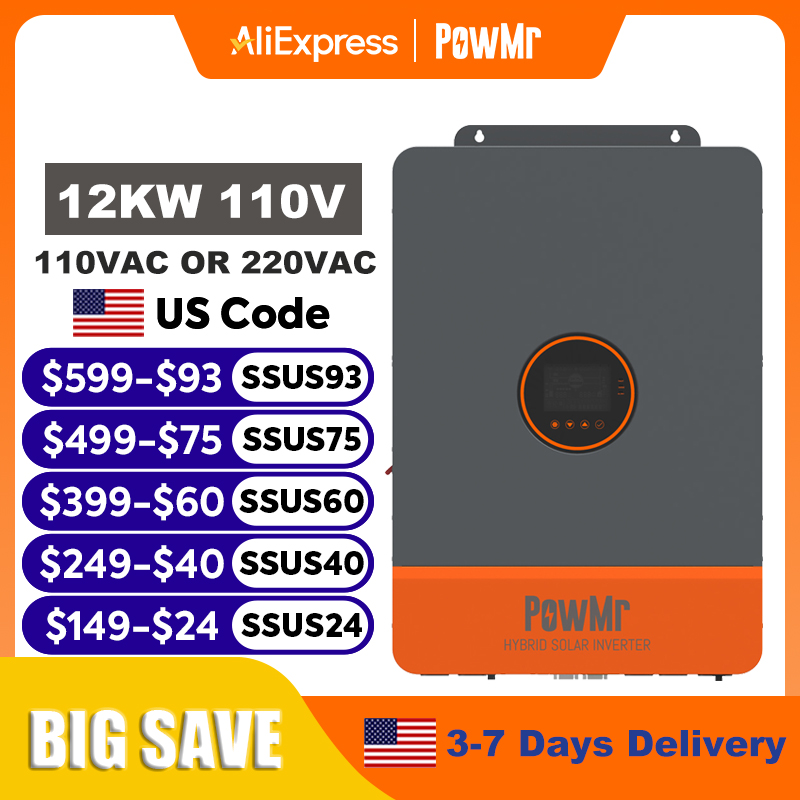 PowMr 12KW 10KW Split Phase In - مراجعة Flexible Solar Panel وسعره